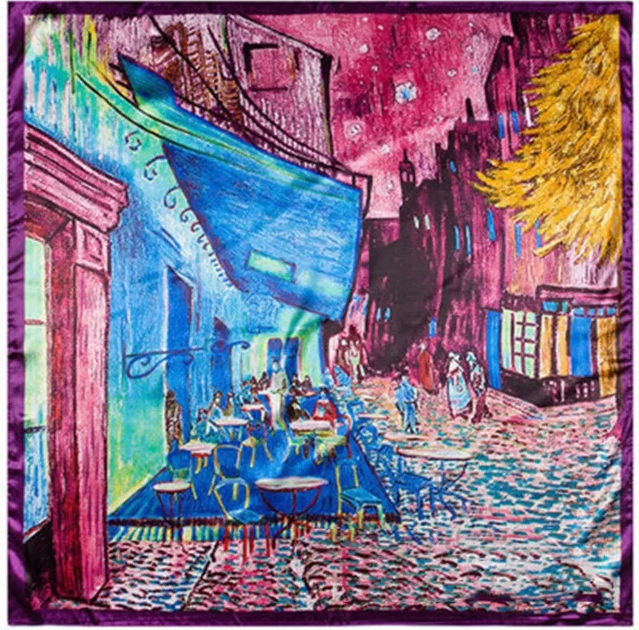 Beautiful Brand New Van Gogh Print Satin Scarves, 35” x 35”