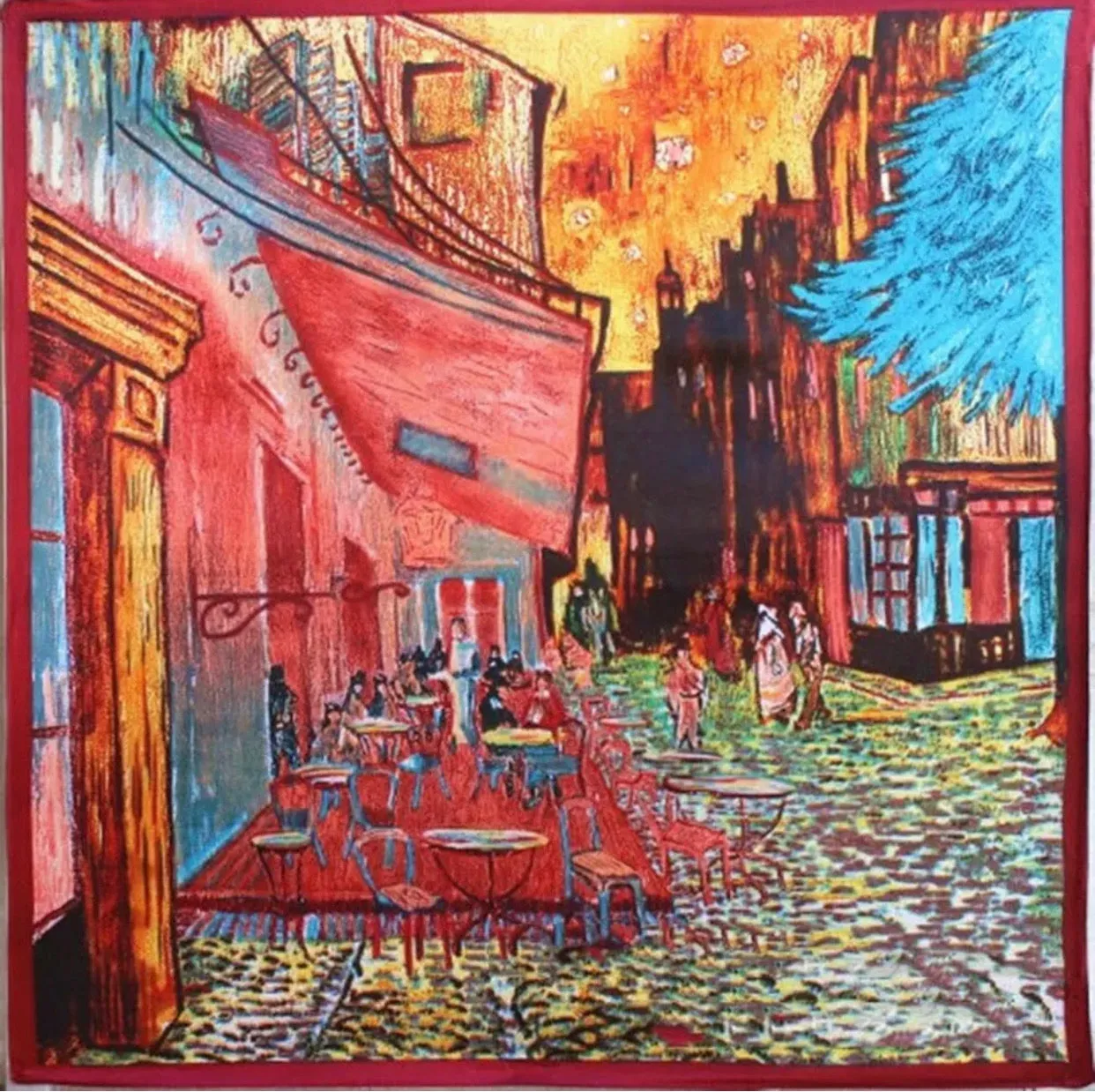 Beautiful Brand New Van Gogh Print Satin Scarves, 35” x 35”