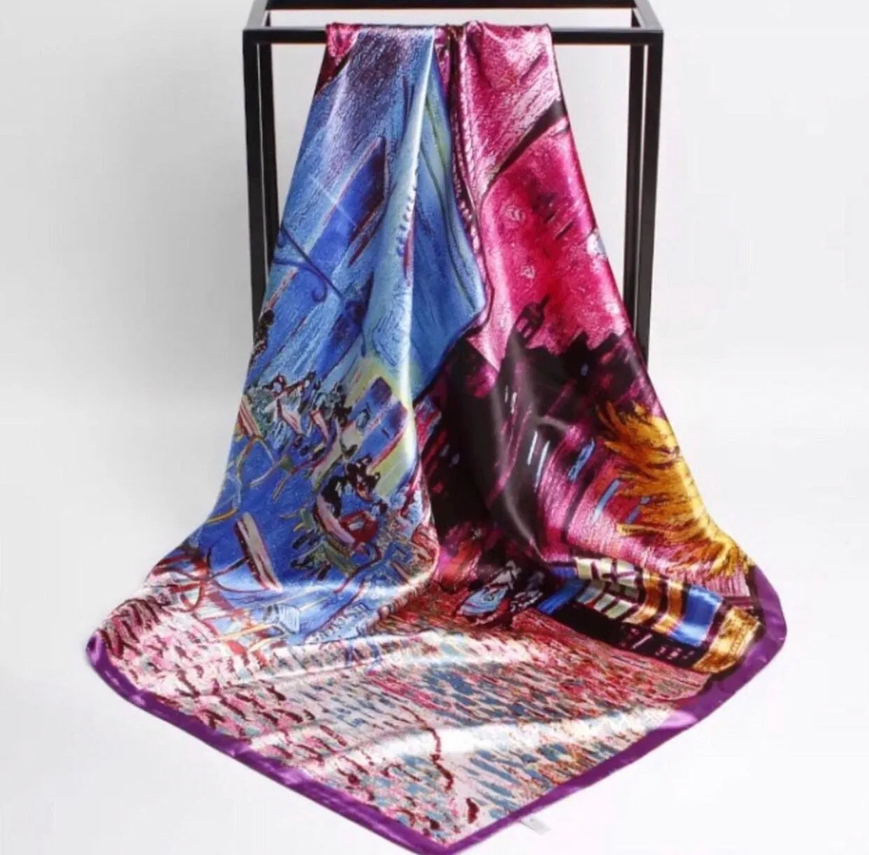 Beautiful Brand New Van Gogh Print Satin Scarves, 35” x 35”