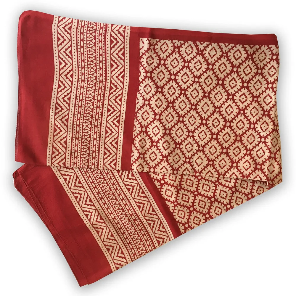 Block Print Cotton Scarf - diamond