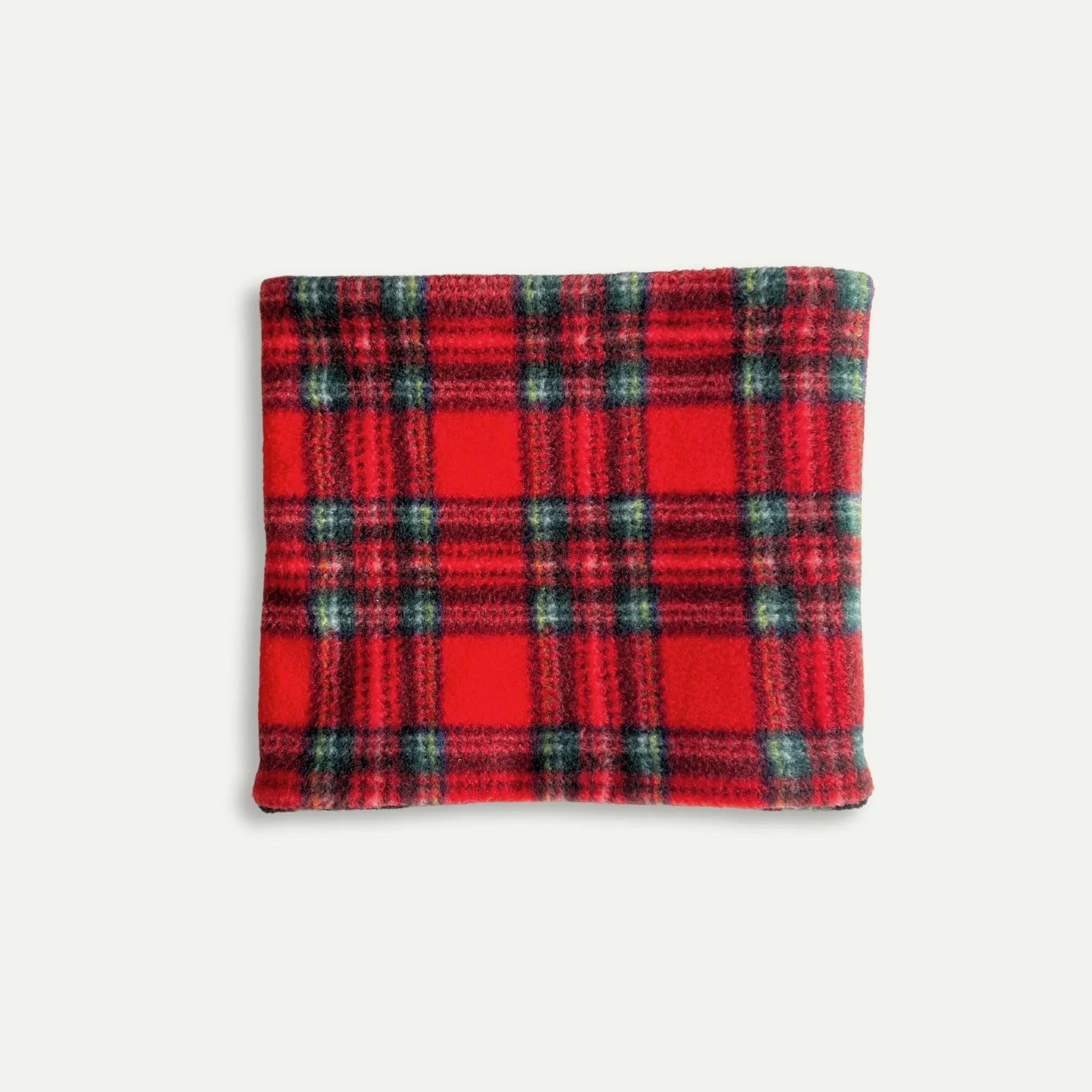 Classic Red & Black Tartan Reversible Fleece Pet Snood