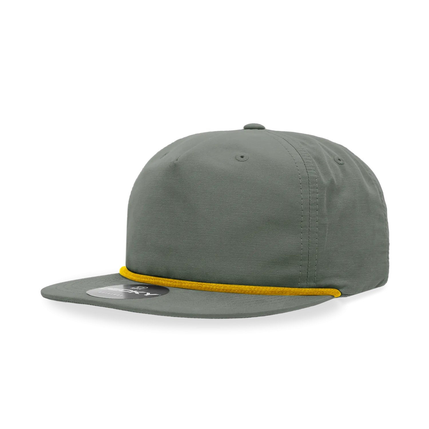 Decky 6032 - Classic Rope Cap, 5 Panel Flat Bill Hat, Snapback