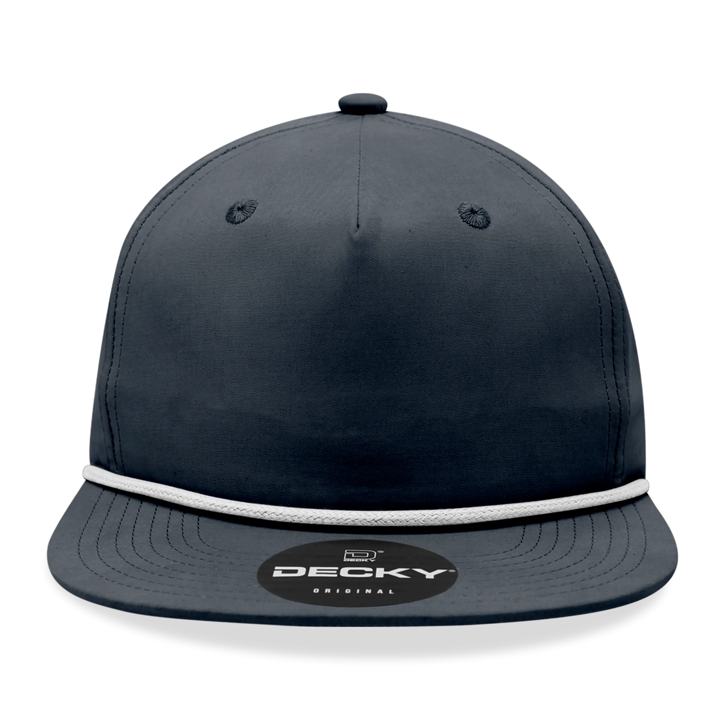 Decky 6032 - Classic Rope Cap, 5 Panel Flat Bill Hat, Snapback