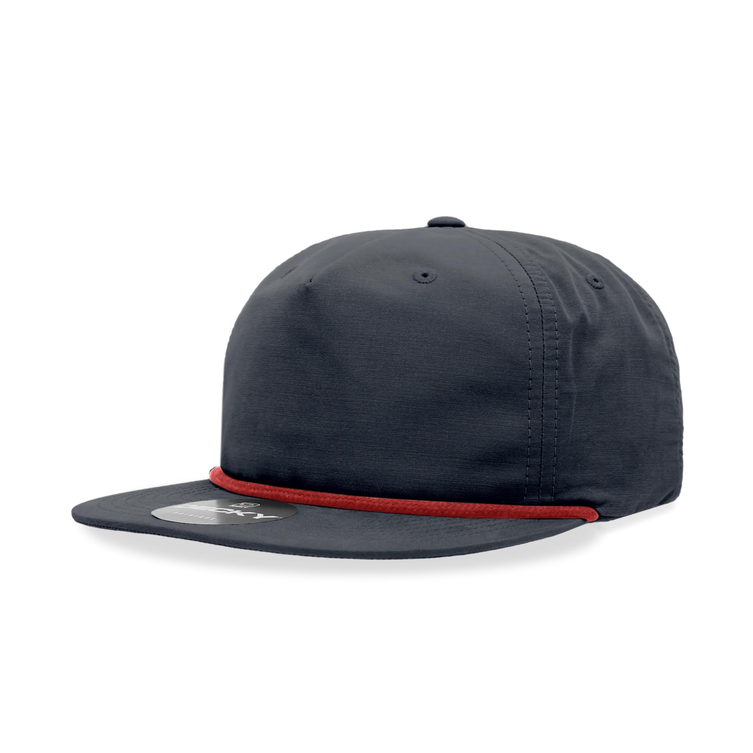 Decky 6032 - Classic Rope Cap, 5 Panel Flat Bill Hat, Snapback