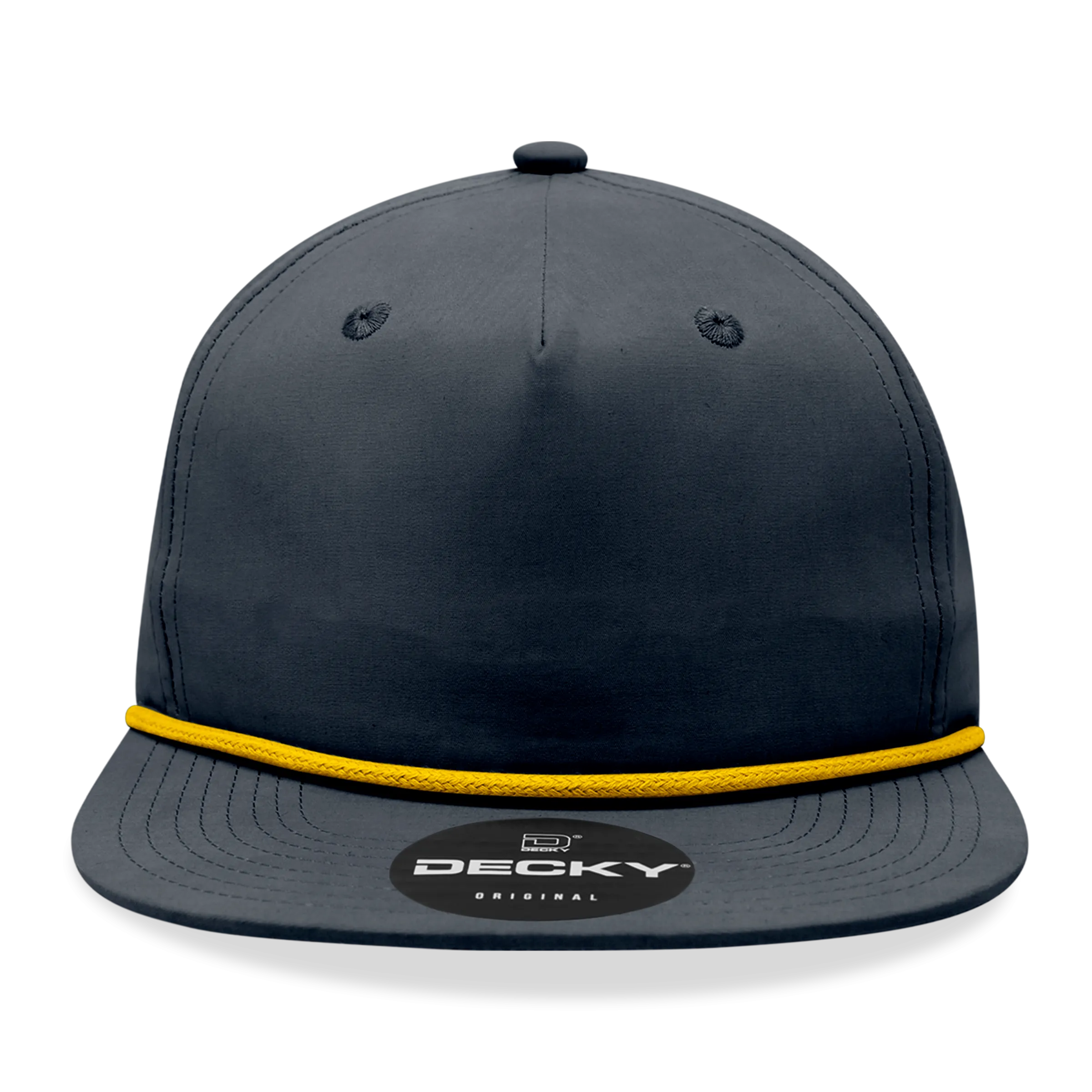 Decky 6032 - Classic Rope Cap, 5 Panel Flat Bill Hat, Snapback