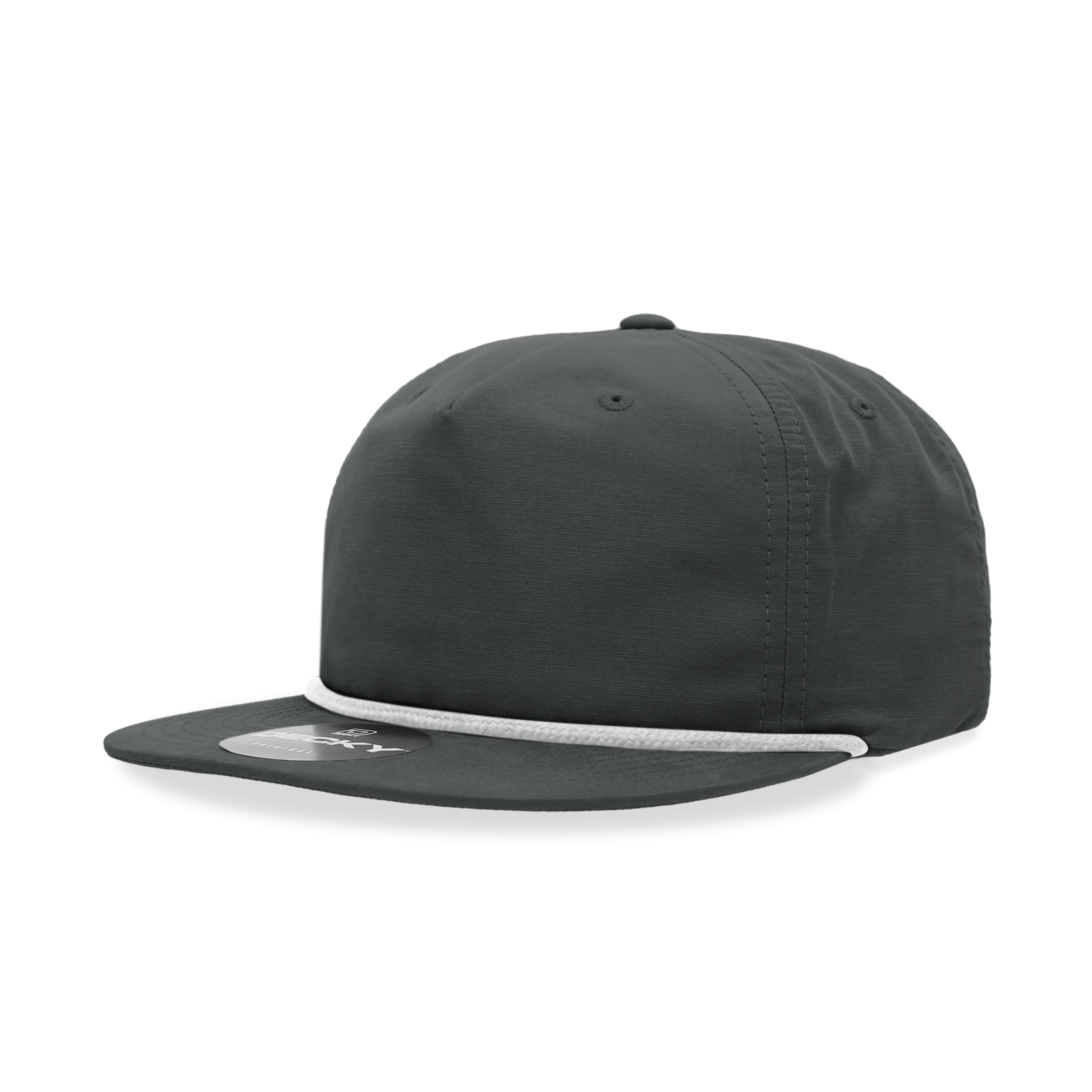 Decky 6032 - Classic Rope Cap, 5 Panel Flat Bill Hat, Snapback