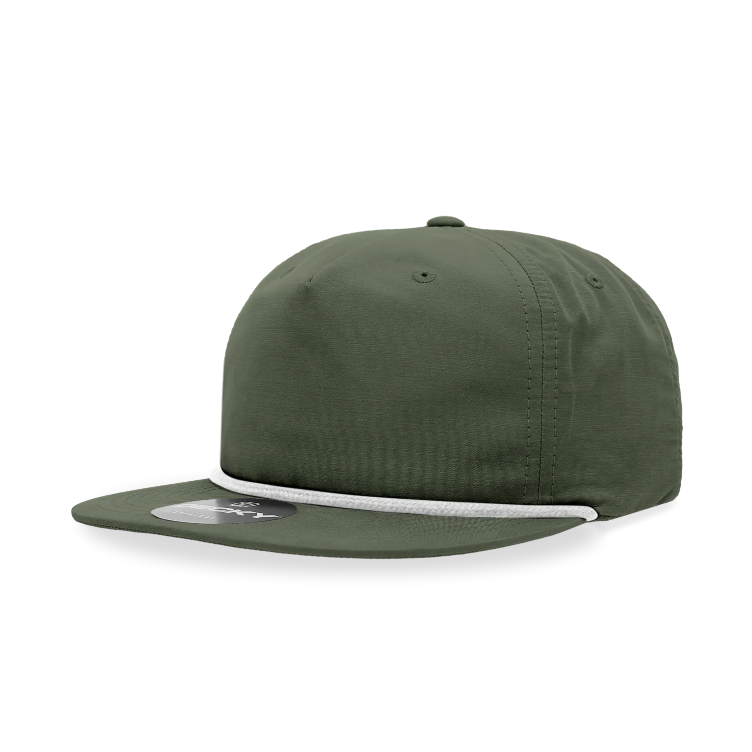 Decky 6032 - Classic Rope Cap, 5 Panel Flat Bill Hat, Snapback