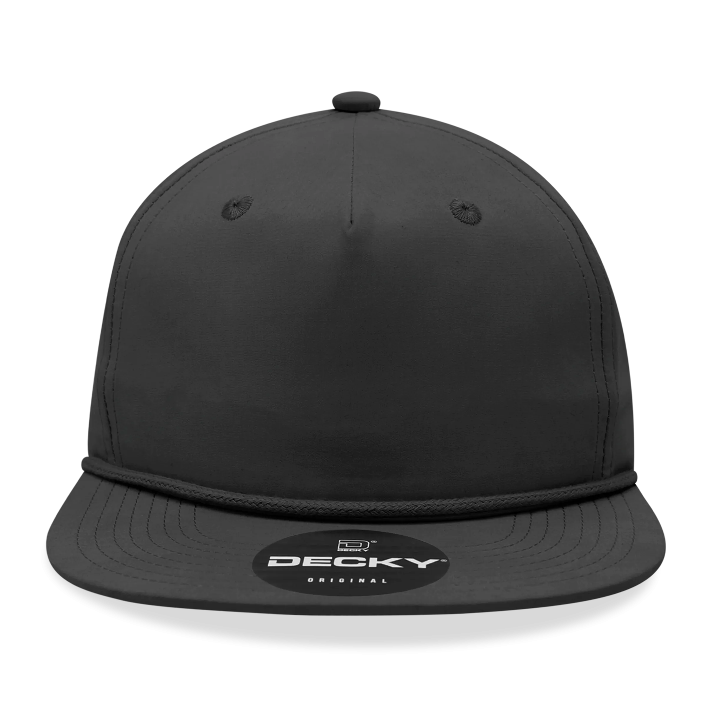 Decky 6032 - Classic Rope Cap, 5 Panel Flat Bill Hat, Snapback