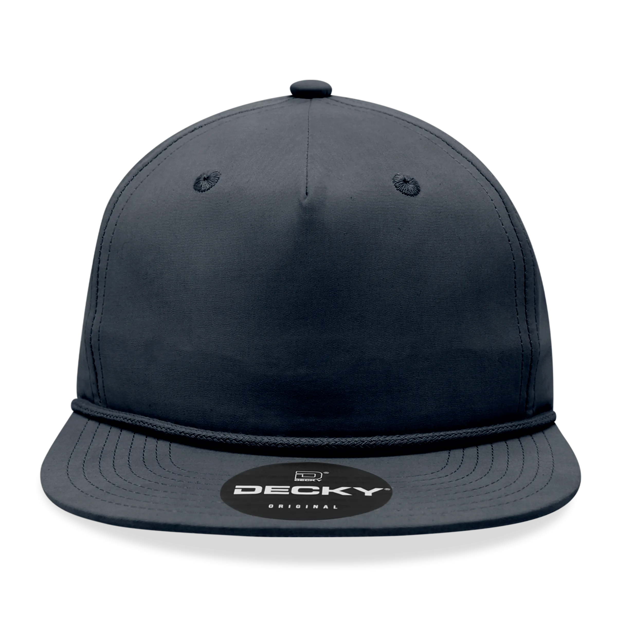 Decky 6032 - Classic Rope Cap, 5 Panel Flat Bill Hat, Snapback