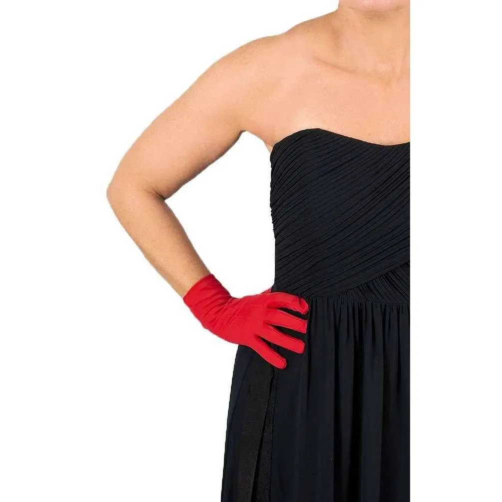 Dents Diana Matt Satin Gloves - Berry Red