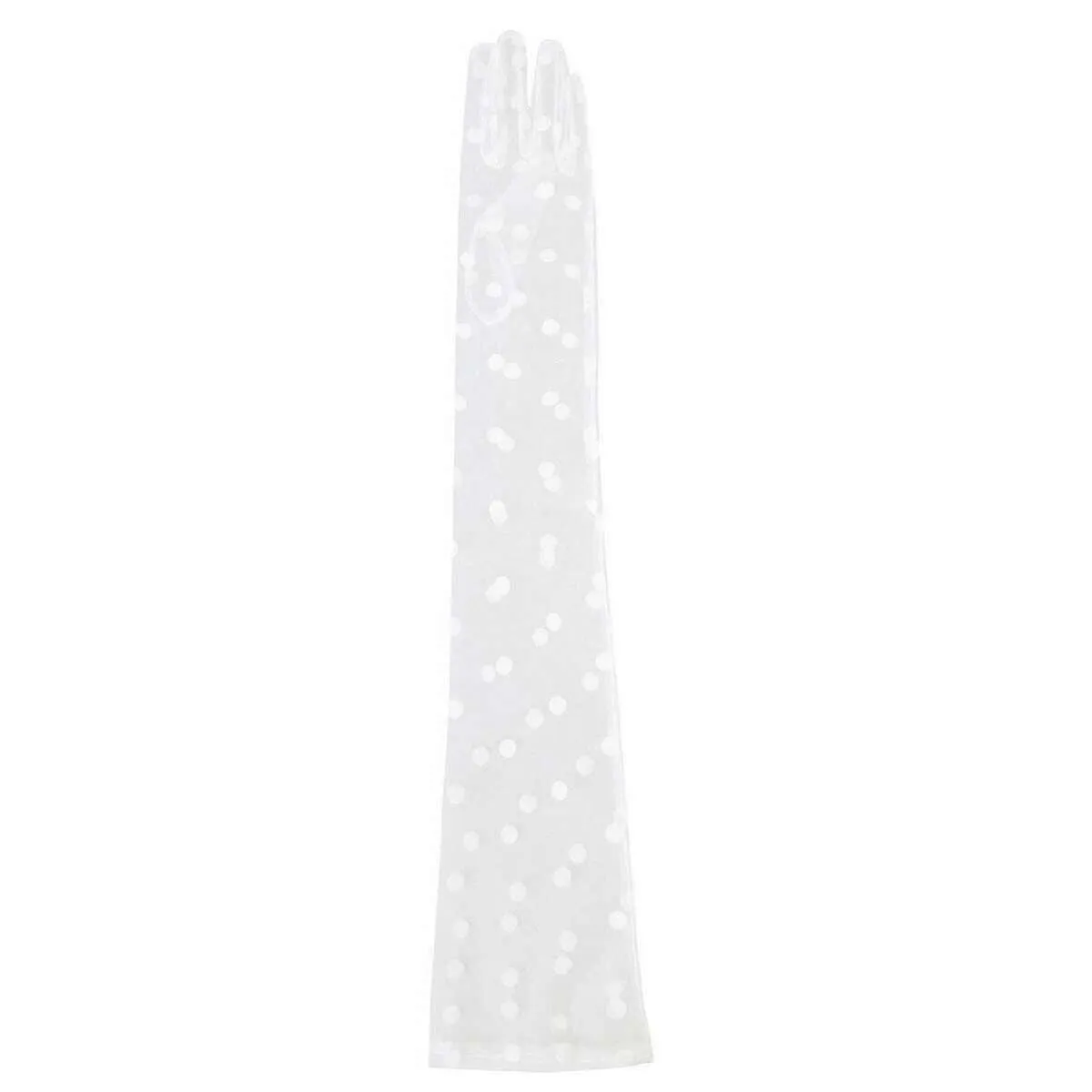 Dents Lila Long Opera Spotty Tulle Gloves - Ivory