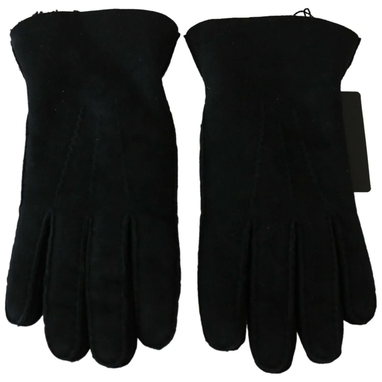 Dolce & Gabbana Elegant Black Leather Biker Gloves