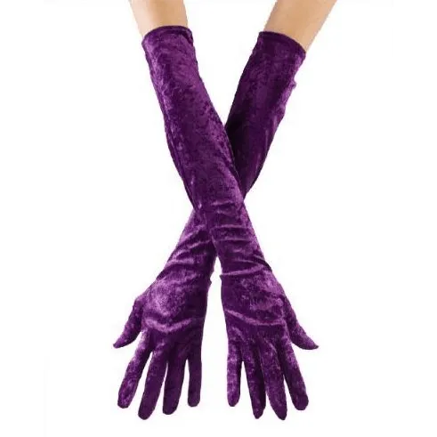 Elegant Long Velvet Gloves