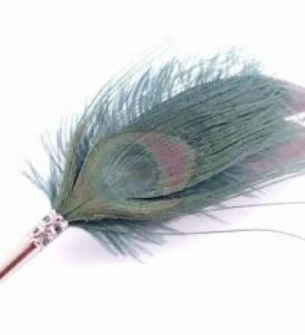 Feather Brooch/Hat Pin in Bottle Green