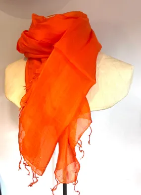 Fine Quality Silk Scarf | Orange