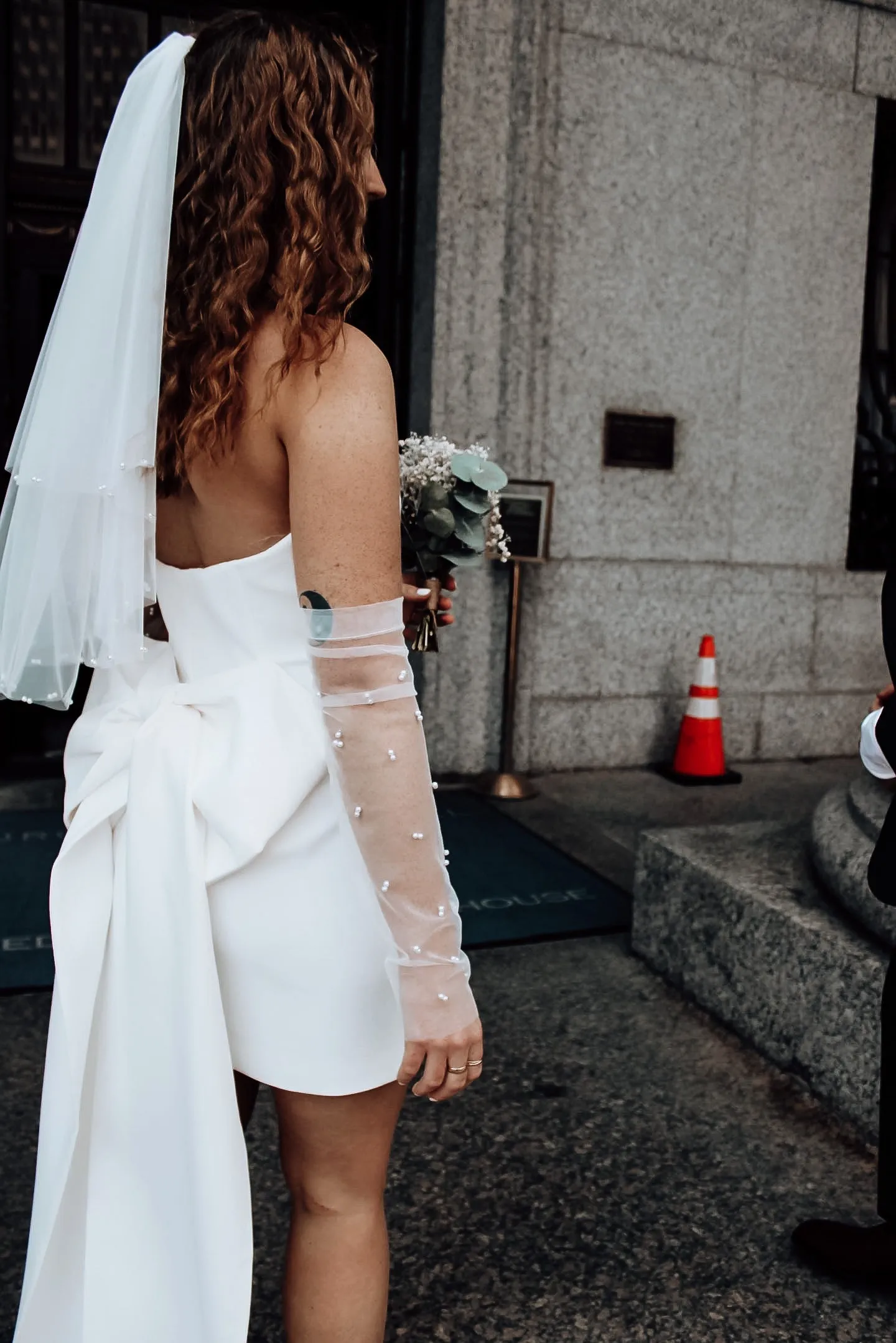 Fingerless Pearl Bridal Gloves