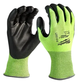 General Purpose Gloves - Milwaukee® High-Visibility Cut Level 4 Polyurethane Dipped Gloves, 12 Pack, 48-73-894B