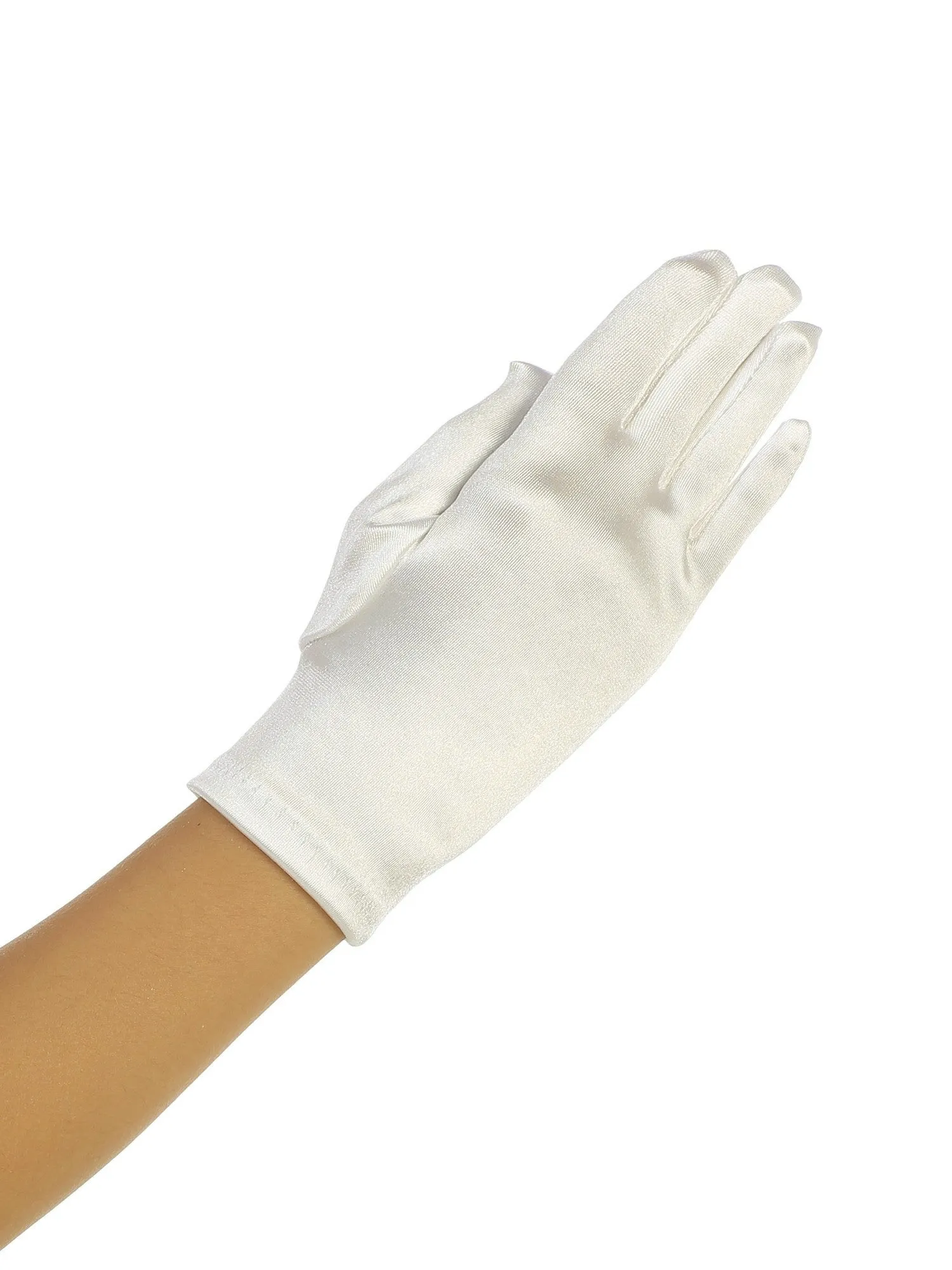 Girls Ivory Wrist Length Satin Special Occasion Communion Gloves 0-14