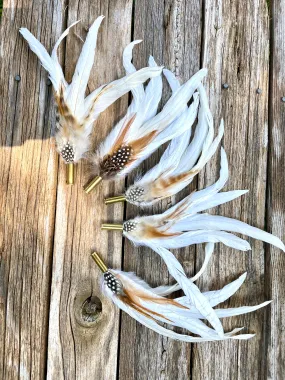 Hat Feather Clip - White Rooster (Neutrals)