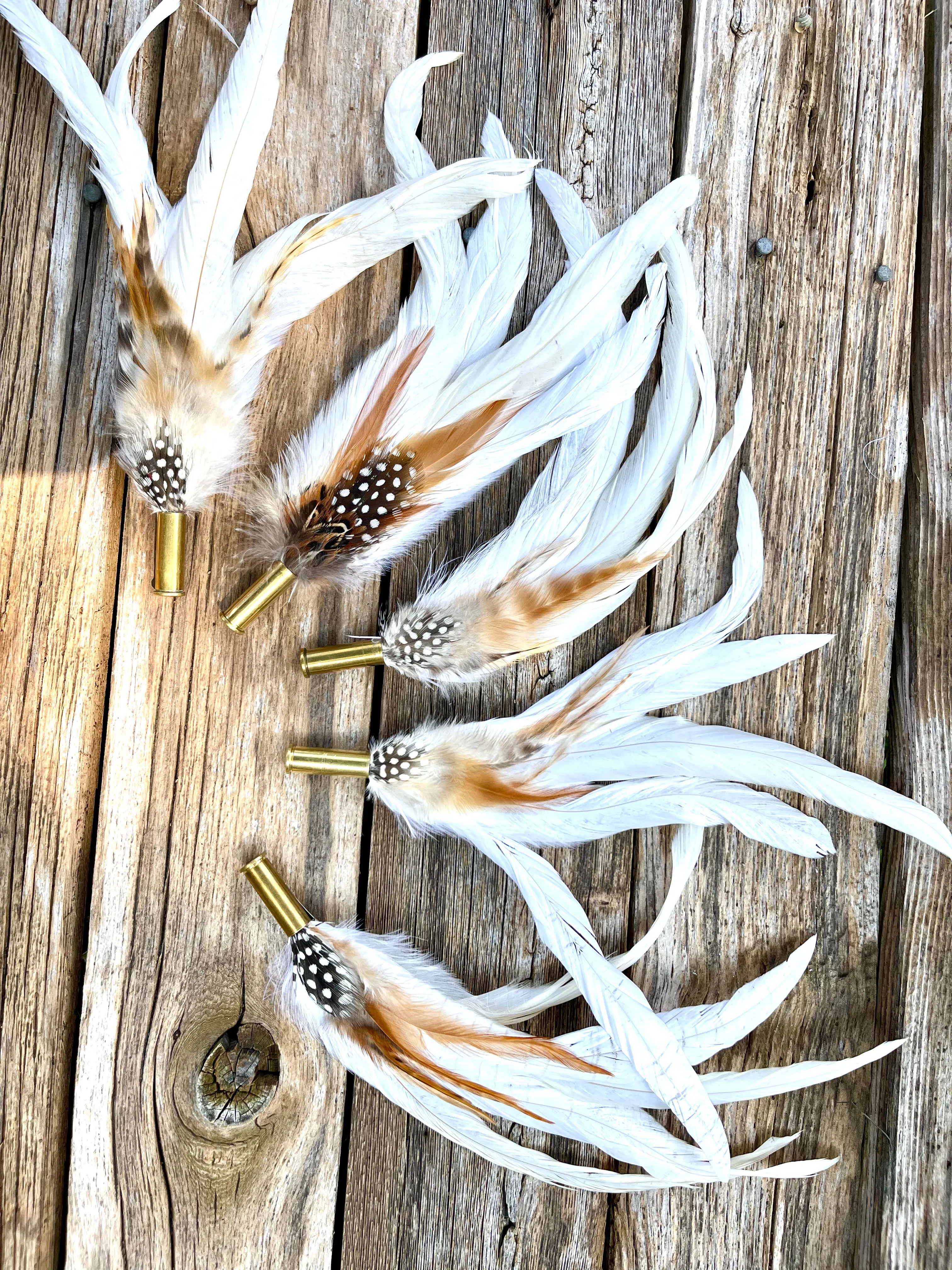 Hat Feather Clip - White Rooster (Neutrals)