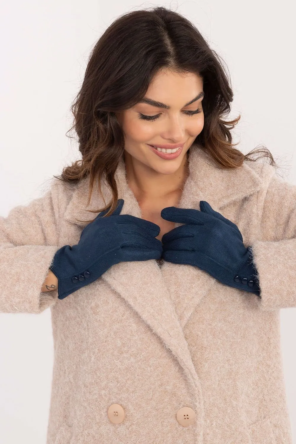 Insulated Cotton Gloves with Index Finger Blue