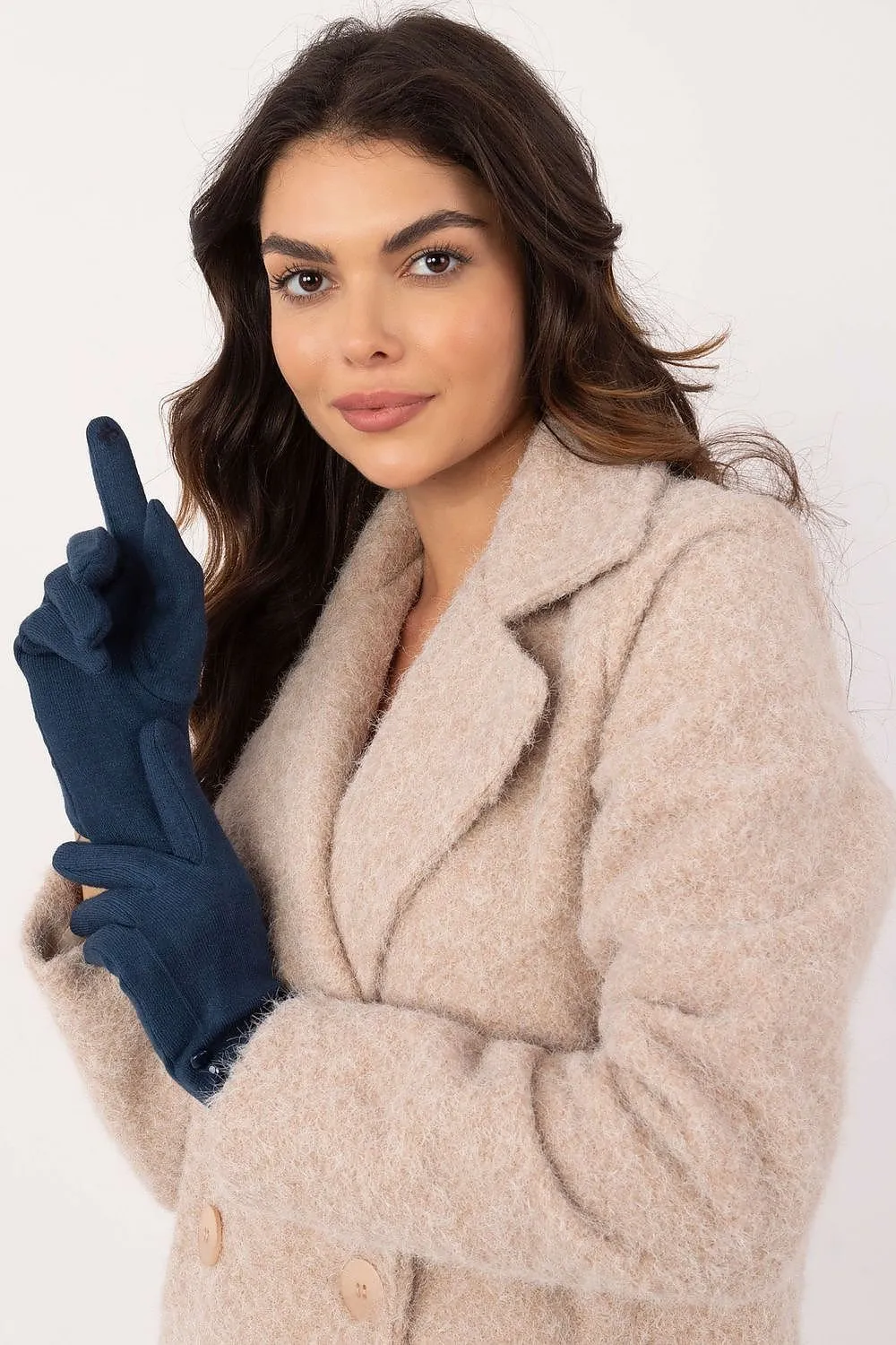 Insulated Cotton Gloves with Index Finger Blue