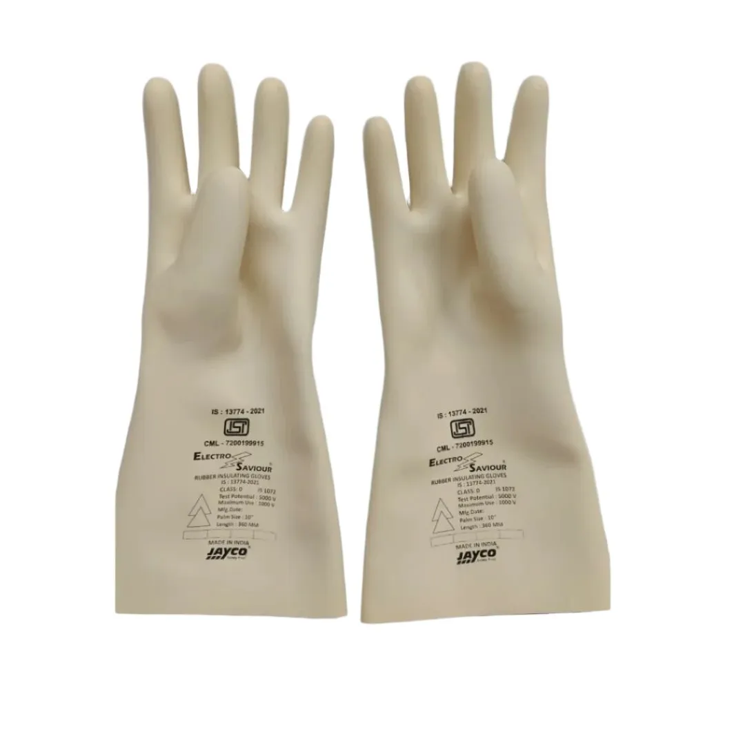 Jayco electrical hand gloves - Model 1072 - Class 0  Test Potential : 5 KV Working Potential : 1000 V