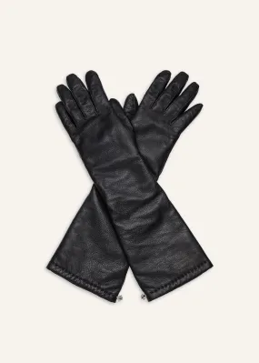 Leather gloves in black