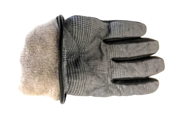 Leather Gloves with Wool Glen Check