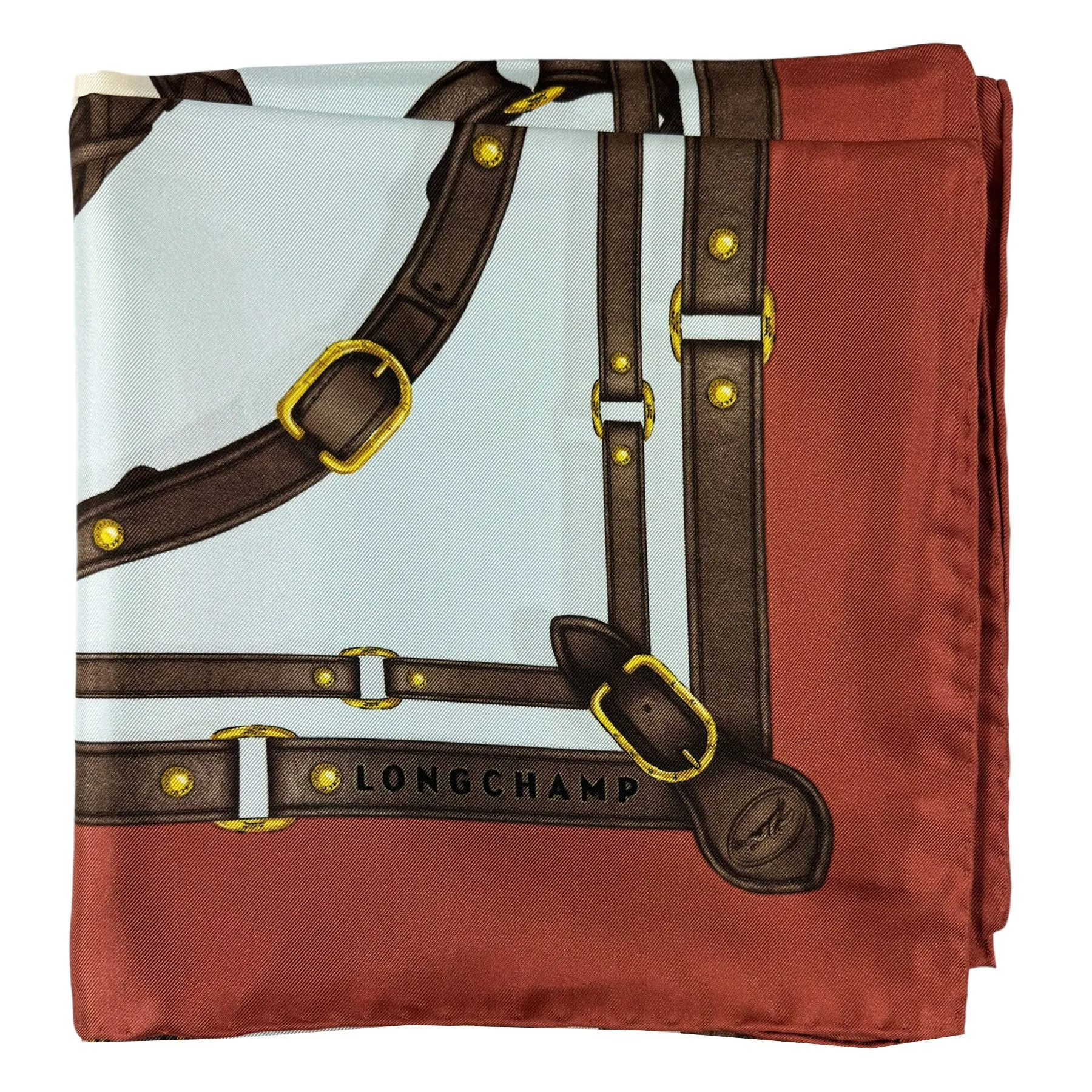 Longchamp Silk Scarf Equestrian Design - Square Foulard SALE