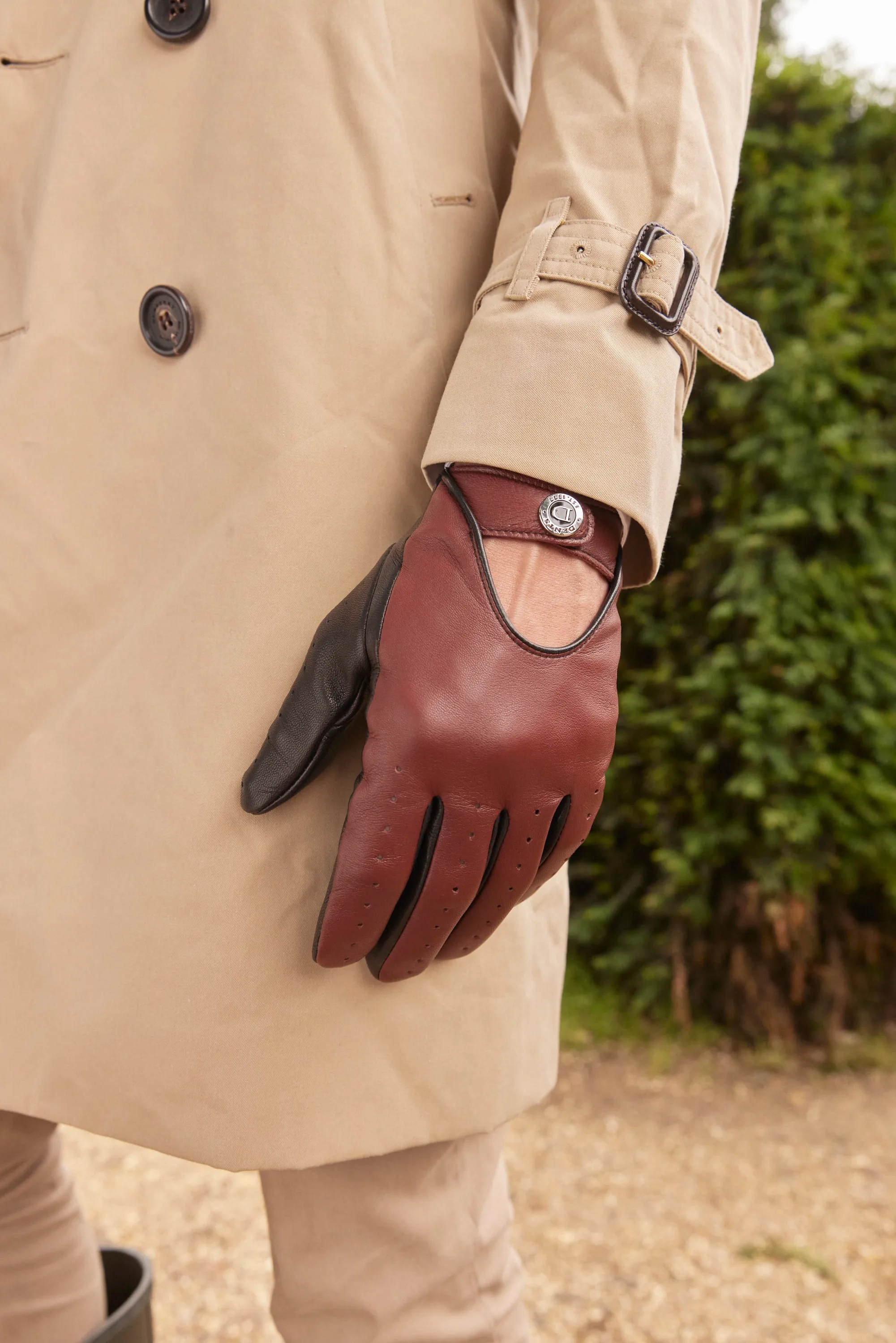 Men's Heritage Two-Colour Leather Driving Gloves