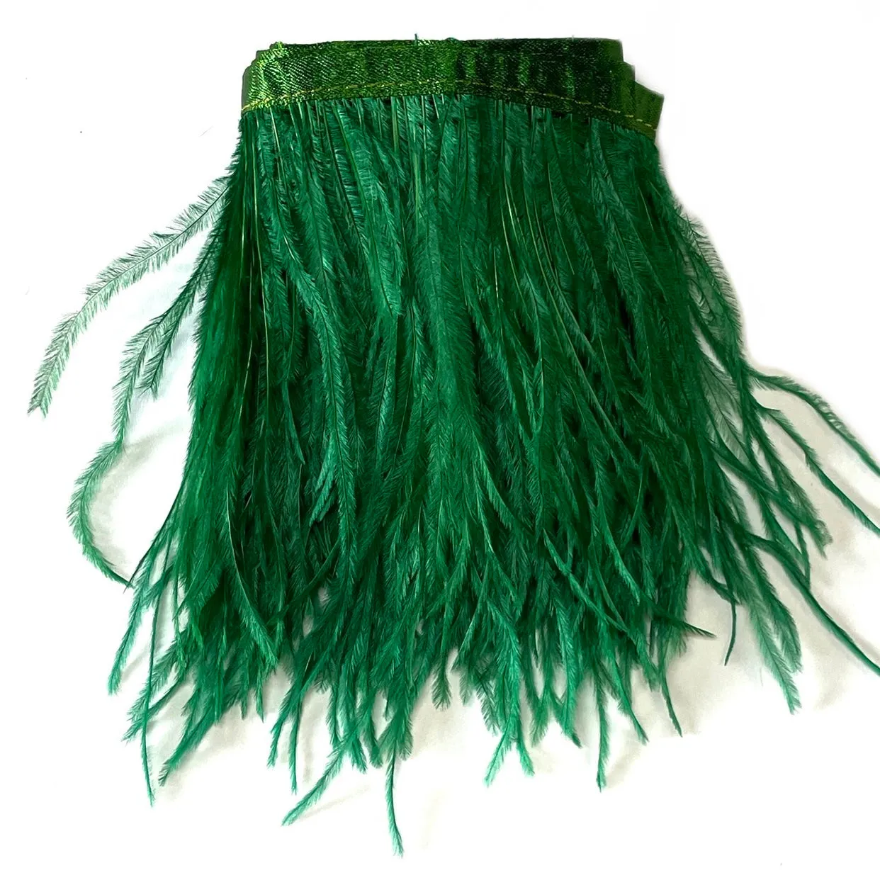 Ostrich Feathers Strung per 10cm - Emerald Green