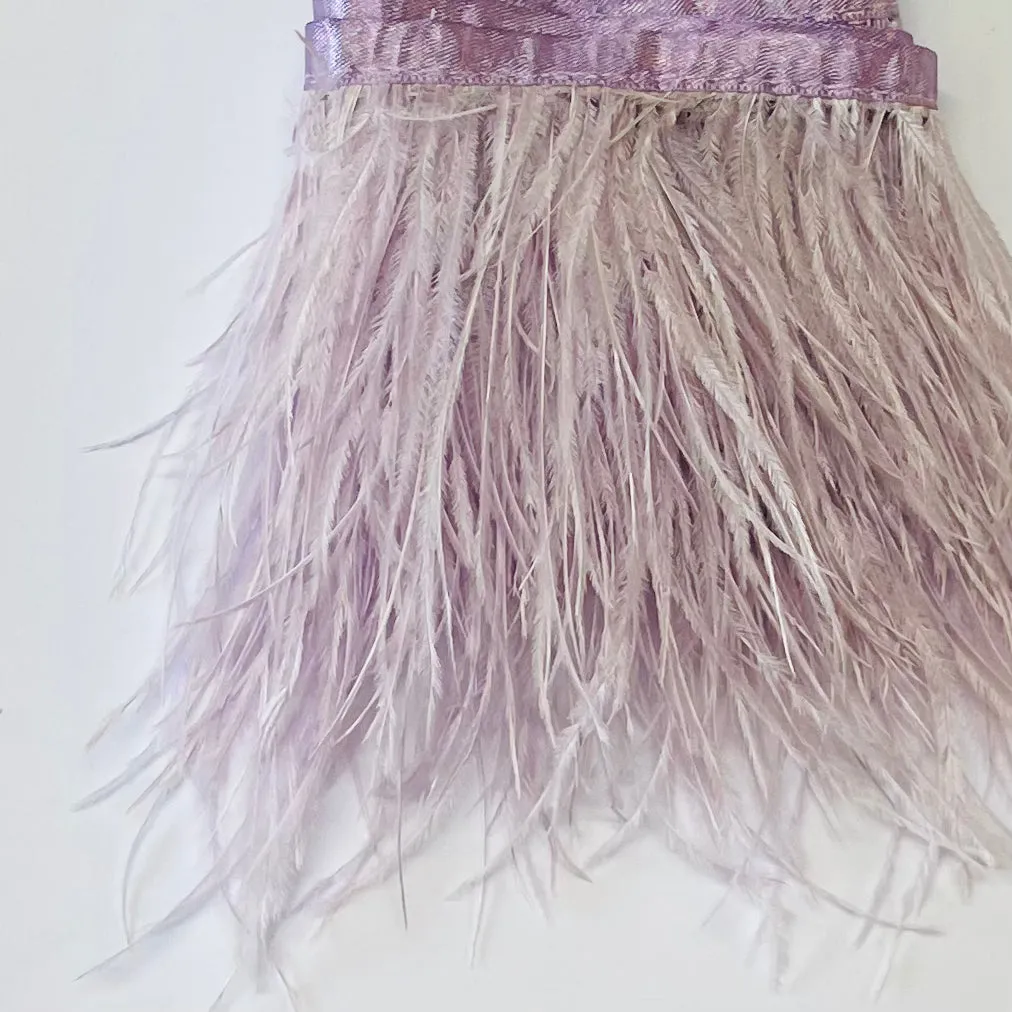 Ostrich Feathers Strung per 10cm - Lilac