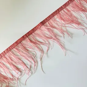 Ostrich Feathers Strung per metre - Dusty Pink