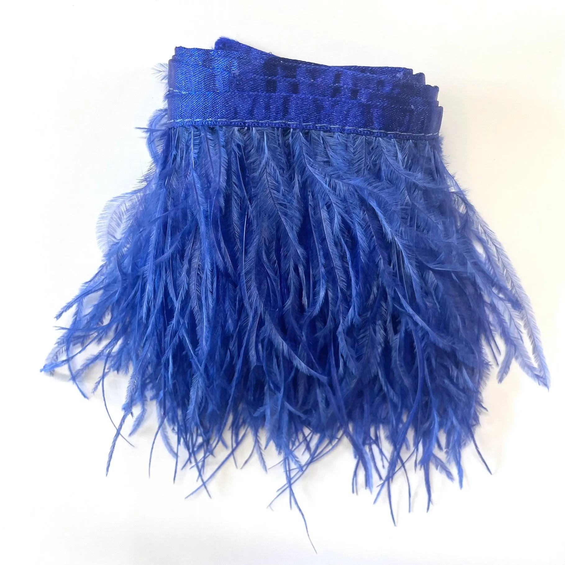 Ostrich Feathers Strung per metre - Royal Blue