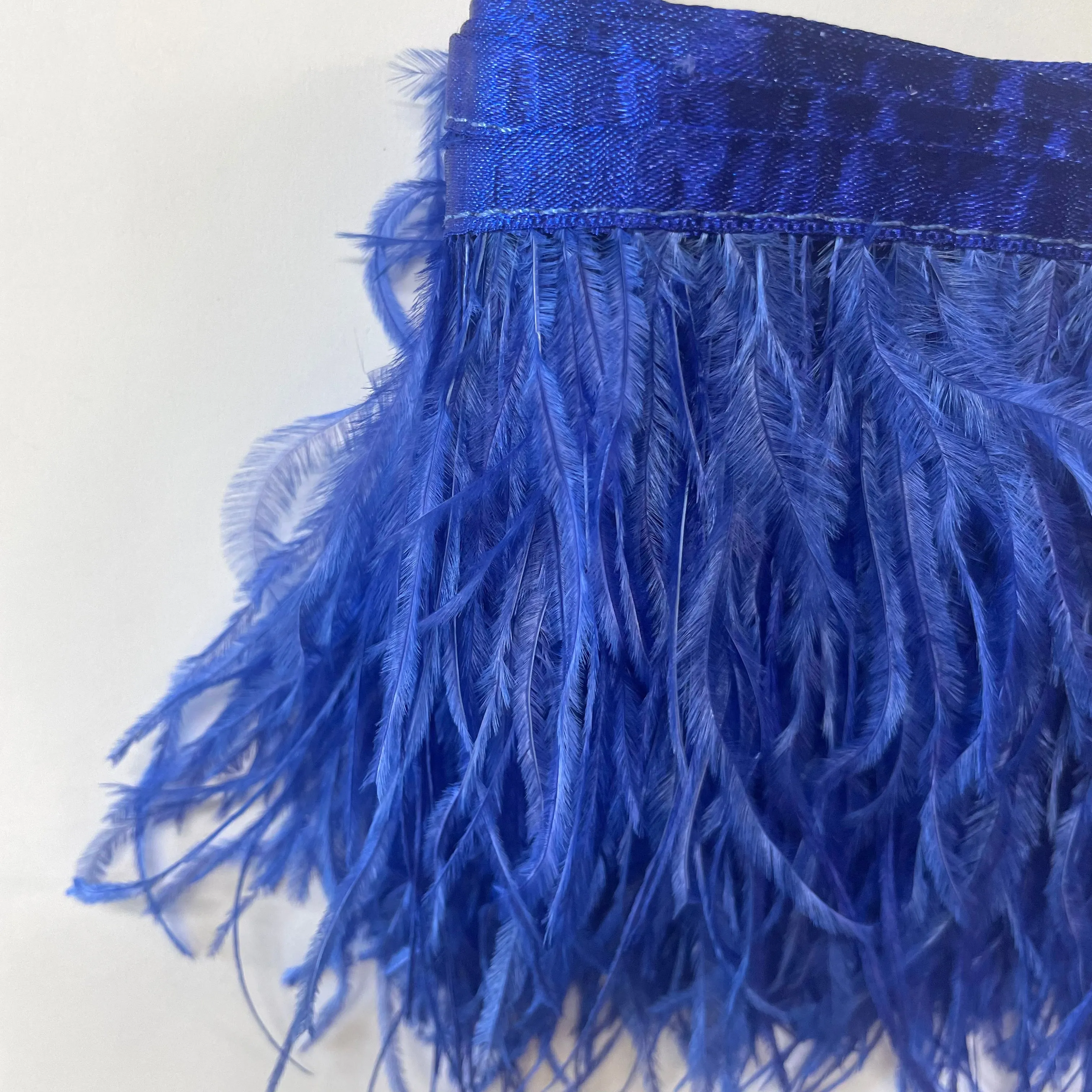 Ostrich Feathers Strung per metre - Royal Blue