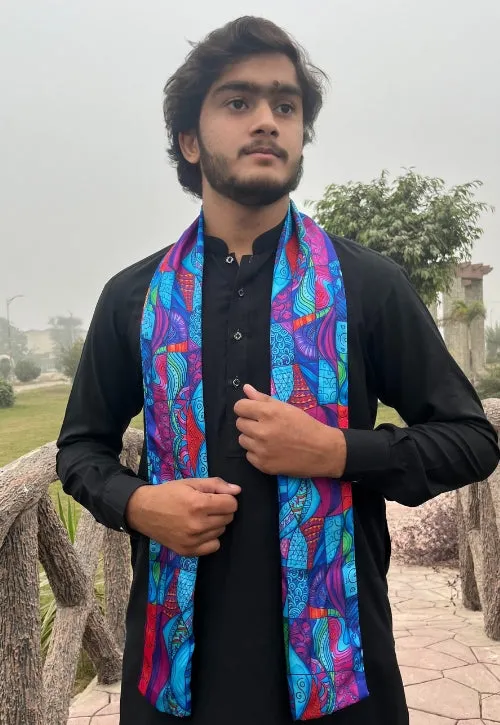 PAKISTANI BRAND SCARF FOR MEN -ABSTRACT DOODLES