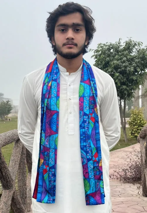 PAKISTANI BRAND SCARF FOR MEN -ABSTRACT DOODLES