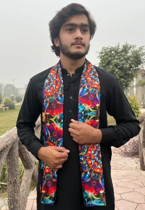 PAKISTANI BRAND SCARF FOR MEN - MULTICOLOR MANDALA