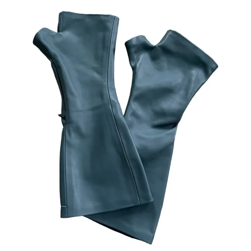 Patrol Napa Long Fingerless Leather Gloves - Elegant Warmth & Flexibility