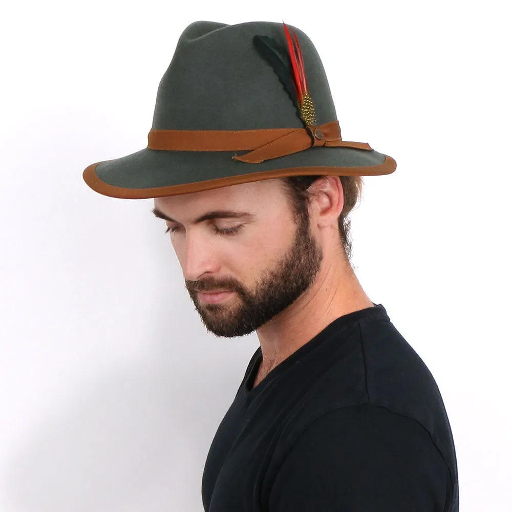 Pinnacle - Walrus Hats Sage Wool Felt Fedora Hat - H7022