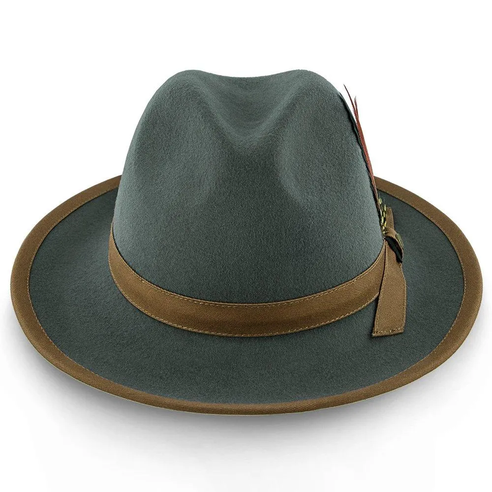 Pinnacle - Walrus Hats Sage Wool Felt Fedora Hat - H7022