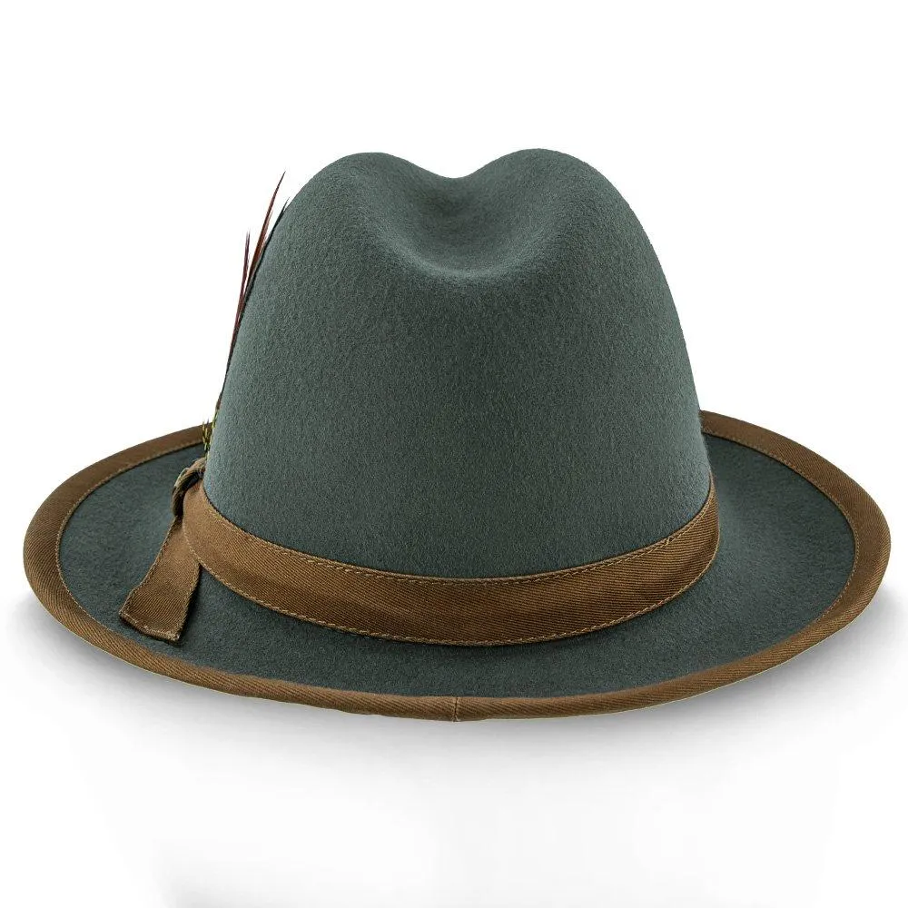 Pinnacle - Walrus Hats Sage Wool Felt Fedora Hat - H7022