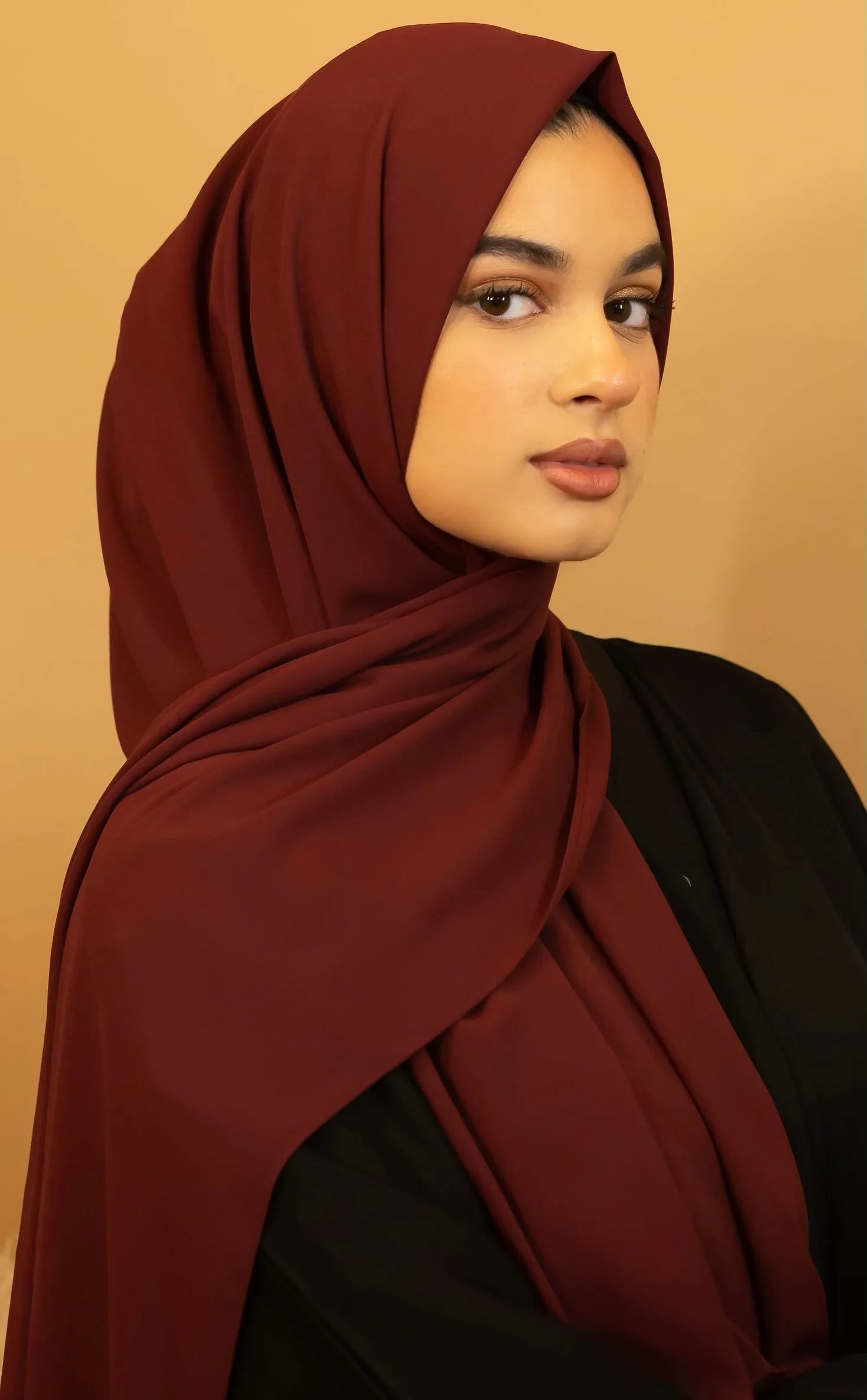 Premium Georgette Hijab - Maroon