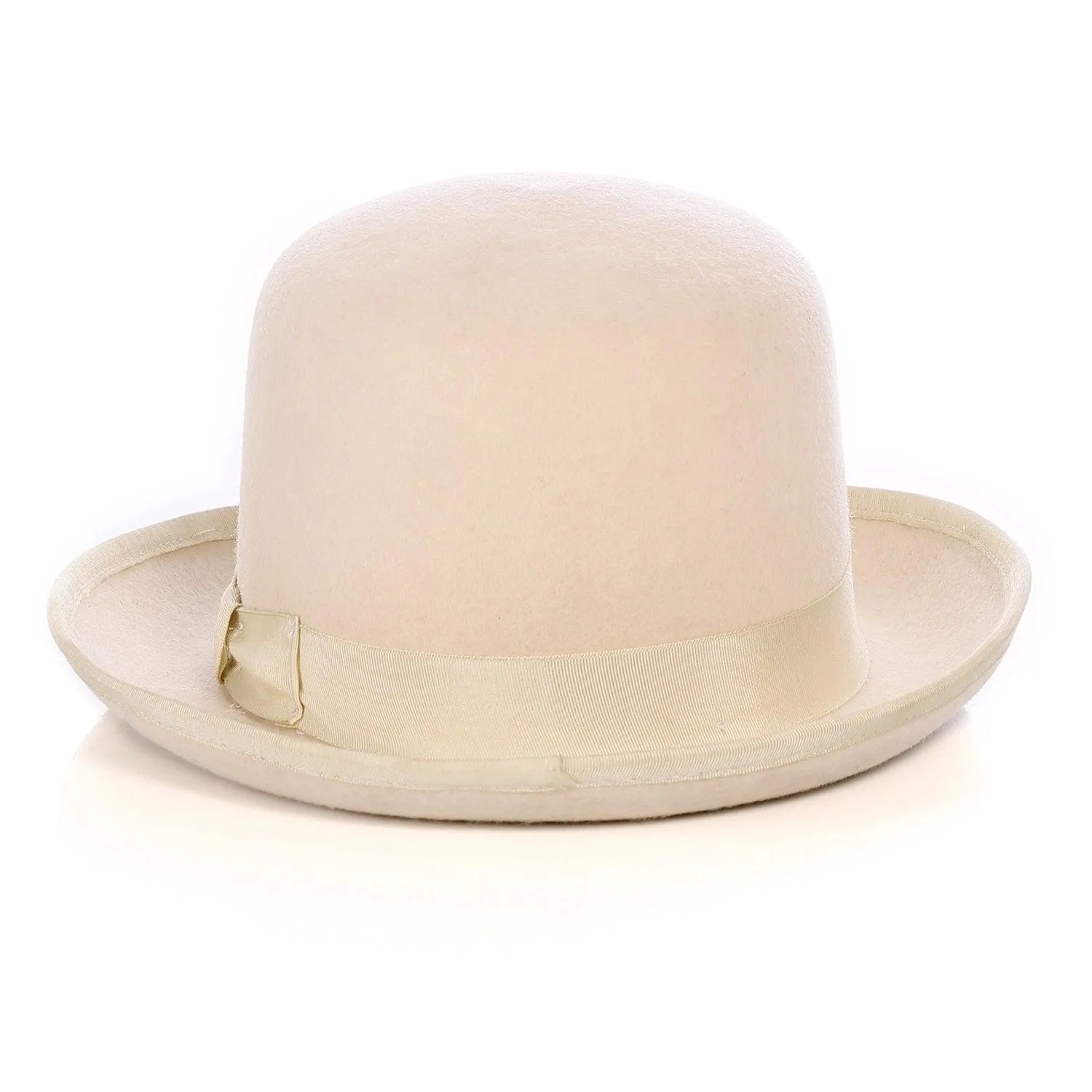 Premium Wool Off-White Derby Bowler Hat