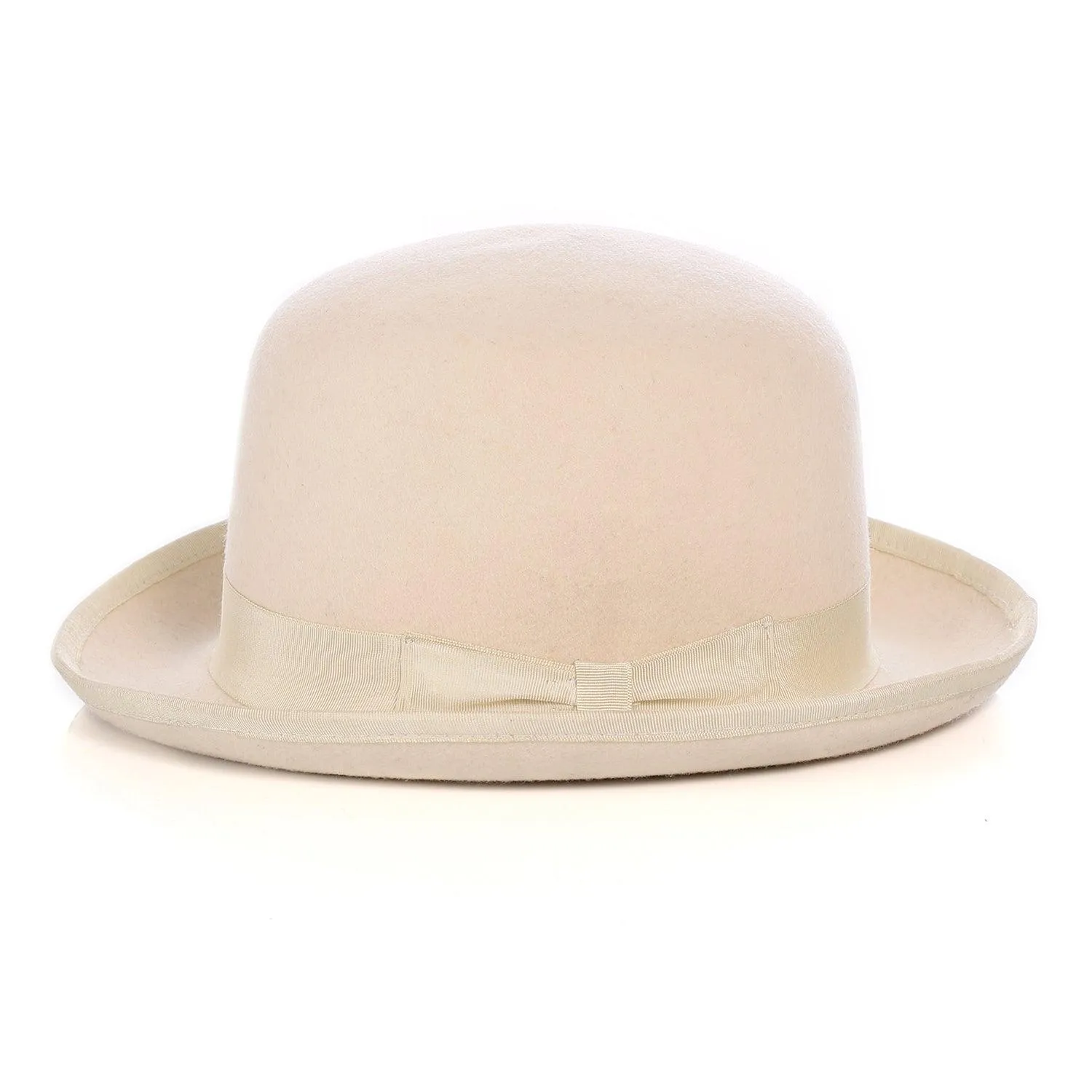 Premium Wool Off-White Derby Bowler Hat