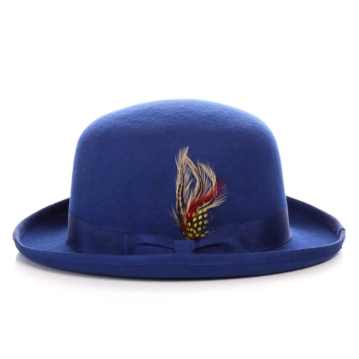 Premium Wool Royal Blue Derby Bowler Hat