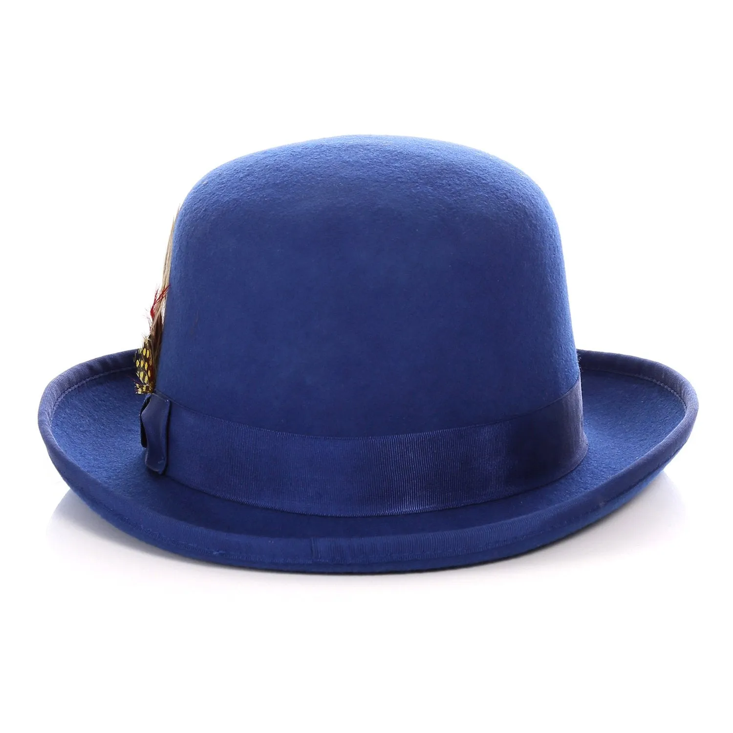 Premium Wool Royal Blue Derby Bowler Hat