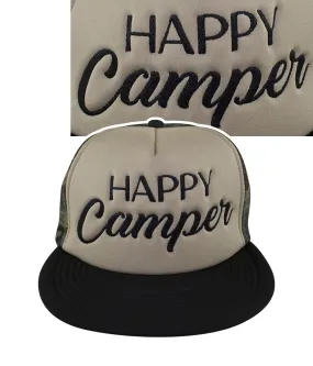 "Happy Camper" Camo Foam Trucker Hat