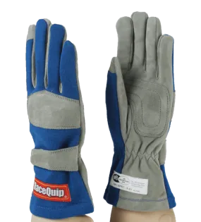 RaceQuip 351 Series 1 Layer Nomex Race Gloves - Blue - Large - 351025